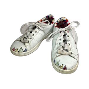 Skechers White Colorful Omne Scribble Lace Up Low Top Sneakers Sz 3